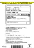 Pearson Edexcel Level 3 GCE M&Acy;Y 2025- CHEMISTRY Advanced Subsidiary PAPER 2&colon; CoreOrganic and Physical Chemistry QUESTION PAPER And MARK SCHEME MERGED