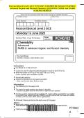 Pearson Edexcel Level 3 GCE JUNE 2025 -CHEMISTRY Advanced PAPER 2&colon; Advanced Organic and Physical Chemistry QUESTION PAPER And MARK SCHEME MERGED