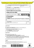 Pearson Edexcel Level 3 GCE JUNE 2025 -CHEMISTRY Advanced PAPER 3&colon; General and Practical Principles in Chemistry QUESTION PAPER And MARK SCHEME MERGED