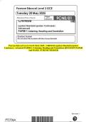 Pearson Edexcel Level 3 GCE MAY 2025 - CHINESE &lpar;spoken Mandarin&sol;spoken Cantonese&rpar; Advanced PAPER 1&colon; Listening&comma; Reading and Translation QUESTION PAPER And MARK SCHEME MERGED