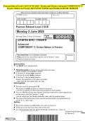 Pearson Edexcel Level 3 GCE JUNE 2025 - Drama and Theatre Advanced COMPONENT 3&colon; Theatre Makers in Practice QUESTION PAPER And MARK SCHEME MERGED