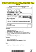 Pearson Edexcel Level 3 GCE MAY 2025 - Economics A Advanced Subsidiary PAPER 1&colon; Introduction to Markets and Market Failure QUESTION PAPER And MARK SCHEME MERGED