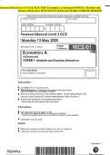 Pearson Edexcel Level 3 GCE MAY 2025- Economics A Advanced PAPER 1&colon; Markets and Business Behaviour QUESTION PAPER And MARK SCHEME MERGED