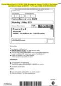Pearson Edexcel Level 3 GCE MAY 2025 - Economics A Advanced PAPER 2&colon; The National and Global Economy QUESTION PAPER And MARK SCHEME MERGED