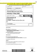Pearson Edexcel Level 3 GCE MAY 2025 - Economics B Advanced PAPER 1&colon; Markets and how they work QUESTION PAPER And MARK SCHEME MERGED