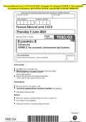 Pearson Edexcel Level 3 GCE JUNE 2025 -Economics B Advanced PAPER 3&colon; The economic environment and business QUESTION PAPER And MARK SCHEME MERGED