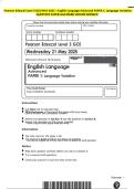 Pearson Edexcel Level 3 GCE MAY 2025 - English Language Advanced PAPER 1&colon; Language Variation QUESTION PAPER And MARK SCHEME MERGED