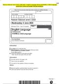 Pearson Edexcel Level 3 GCE JUNE 2025 - English Language Advanced PAPER 2&colon; Child Language QUESTION PAPER And MARK SCHEME MERGED