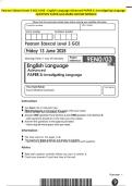 Pearson Edexcel Level 3 GCE JUNE - English Language Advanced PAPER 3&colon; Investigating Language QUESTION PAPER And MARK SCHEME MERGED