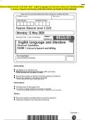 Pearson Edexcel Level 3 GCE MAY 2025 - English Language and Literature Advanced Subsidiary PAPER 1&colon; Voices in Speech and Writing QUESTION PAPER And MARK SCHEME MERGED