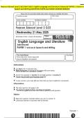 Pearson Edexcel Level 3 GCE MAY 2025- English Language and Literature Advanced PAPER 1&colon; Voices inSpeech and Writing QUESTION PAPER And MARK SCHEME MERGED