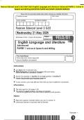 Pearson Edexcel Level 3 GCE MAY 2025-English Language and Literature Advanced PAPER 1&colon; Voices in Speech and Writing QUESTION PAPER And MARK SCHEME MERGED