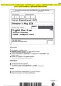 Pearson Edexcel Level 3 GCE MAY 2025- English Literature Advanced Subsidiary PAPER 1&colon; Poetry and Drama QUESTION PAPER And MARK SCHEME MERGEd