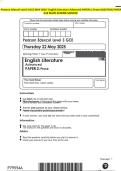Pearson Edexcel Level 3 GCE MAY 2025- English Literature Advanced PAPER 2&colon; Prose QUESTION PAPERAnd MARK SCHEME MERGED