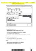 Pearson Edexcel Level 3 GCE JUNE 2025- English Literature Advanced PAPER 3&colon; Poetry QUESTION PAPER And MARK SCHEME MERGED