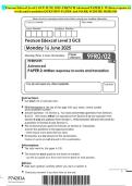 Pearson Edexcel Level 3 GCE JUNE 2025 -FRENCH Advanced PAPER 2&colon; Written response to works and translation QUESTION PAPER And MARK SCHEME MERGED