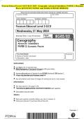 Pearson Edexcel Level 3 GCE MAY 2025 - Geography Advanced Subsidiary PAPER 2&colon; Dynamic Places QUESTION PAPER And MARK SC&Ncy;&IEcy;&Mcy;&IEcy; MERGED