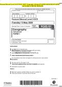Pearson Edexcel Level 3 GCE MAY 2025- Geography Advanced PAPER 1QUESTION PAPER And MARK SCHEME MERGED