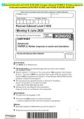 Pearson Edexcel Level 3 GCE JUNE 2025 -German Advanced PAPER 2&colon; Written response to works and translation QUESTION PAPER And MARK SCHEME MERGED