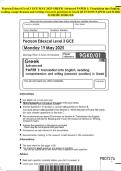 Pearson Edexcel Level 3 GCE MAY 2025-GREEK Advanced PAPER 1&colon; Translation into English&comma;reading comprehension and writing &lpar;research question&rpar; in Greek QUESTION PAPER And MARK SCHEME MERGED