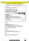 Pearson Edexcel Level 3 GCE MAY 2025 - HISTORY Advanced Subsidiary PAPER 1&colon; Breadth study with interpretations Option 1D&colon; Britain&comma; c1785-c1870&colon; democracy&comma; protest and reform QUESTION PAPER And MARK SCHEME MERGED