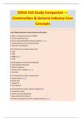 OSHA 510 Study Companion —  Construction & General Industry Core  Concepts