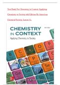 Test Bank For Chemistry in Context Applying Chemistry to Society 9th Edition By American Chemical Society &lpar;All Chapters&rpar; Latest A&plus;