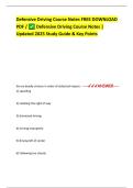 Defensive Driving Course Notes FREE DOWNLOAD  PDF &sol; Defensive Driving Course Notes &vert;  Updated 2025 Study Guide & Key Points