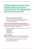 AK Bridge Repair Contractor Exam  Questions And Correct Answers  &lpar;Verified Answers&rpar; Plus Rationale2026  Q&A&vert; Instant Download Pdf 