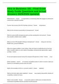 Intro to Business 101 - Final Exam Study Guide Questions and Actual Answers 2025&sol;2026 Updated&period;