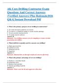 AK Core Drilling Contractor Exam  Questions And Correct Answers  &lpar;Verified Answers&rpar; Plus Rationale2026  Q&A&vert; Instant Download Pdf