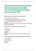 AK Crane Operator Exam Questions  And Correct Answers &lpar;Verified  Answers&rpar; Plus Rationale2026 Q&A&vert;  Instant Download Pdf 
