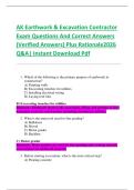 AK Earthwork & Excavation Contractor  Exam Questions And Correct Answers  &lpar;Verified Answers&rpar; Plus Rationale2026  Q&A&vert; Instant Download Pdf 