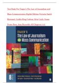 Test Bank For Trager's The Law of Journalism and Mass Communication Eighth Edition Victoria Smith Ekstrand&comma; Caitlin Ring Carlson&comma; Erin Coyle&comma; Susan Dente Ross&comma; Amy Reynolds All Chapters 1-12