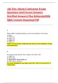 AK Fire Alarm Contractor Exam  Questions And Correct Answers  &lpar;Verified Answers&rpar; Plus Rationale2026  Q&A&vert; Instant Download Pdf