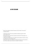 A100 EXAM 2 PRACTICE QUESTIONS AND VERIFIED ANSWERS
