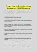 Pedagogy Practice Test Updated Actual  Questions and CORRECT Answers