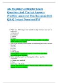 AK Flooring Contractor Exam  Questions And Correct Answers  &lpar;Verified Answers&rpar; Plus Rationale2026  Q&A&vert; Instant Download Pdf