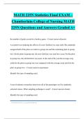 MATH 225N Statistics Final EXAM &ndash; Chamberlain College of Nursing MATH 225N Questions and Answers Graded A&plus;