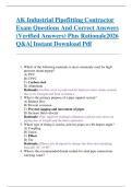 AK Industrial Pipefitting Contractor  Exam Questions And Correct Answers  &lpar;Verified Answers&rpar; Plus Rationale2026  Q&A&vert; Instant Download Pdf