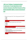 AK Low Voltage Communications  Contractor Exam Questions And  Correct Answers &lpar;Verified Answers&rpar; Plus  Rationale2026 Q&A&vert; Instant Download  Pdf 
