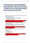 AK Mechanical Systems Installation  Exam Questions And Correct Answers  &lpar;Verified Answers&rpar; Plus Rationale2026  Q&A&vert; Instant Download Pdf 