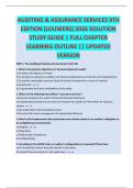AUDITING & ASSURANCE SERVICES 9TH  EDITION &lpar;LOUWERS&rpar; 2026 SOLUTION  STUDY GUIDE &vert; FULL CHAPTER  LEARNING OUTLINE &vert;&vert; UPDATED  VERSION