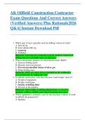 AK Oilfield Construction Contractor  Exam Questions And Correct Answers  &lpar;Verified Answers&rpar; Plus Rationale2026  Q&A&vert; Instant Download Pdf  