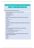 Veterinary Pharmacology Course Mastery  Guide — 100 Q&A Practice Set
