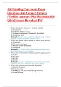 AK Painting Contractor Exam  Questions And Correct Answers  &lpar;Verified Answers&rpar; Plus Rationale2026  Q&A&vert; Instant Download Pdf  