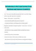 Introduction to the Legal System Exam Questions and Answers Graded A&plus;