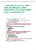 AK Pile Driving Contractor Exam  Questions And Correct Answers  &lpar;Verified Answers&rpar; Plus Rationale2026  Q&A&vert; Instant Download Pdf  
