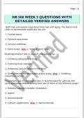 NR 508 WEEK 5 QUESTIONS WITH  DETAILED VERIFIED ANSWERS