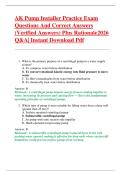 AK Pump Installer Practice Exam  Questions And Correct Answers  &lpar;Verified Answers&rpar; Plus Rationale2026  Q&A&vert; Instant Download Pdf  